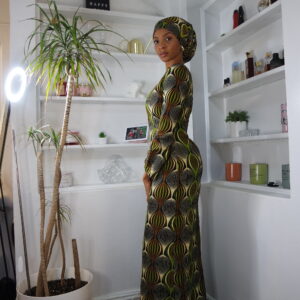Fitted African Print A-Line Dress